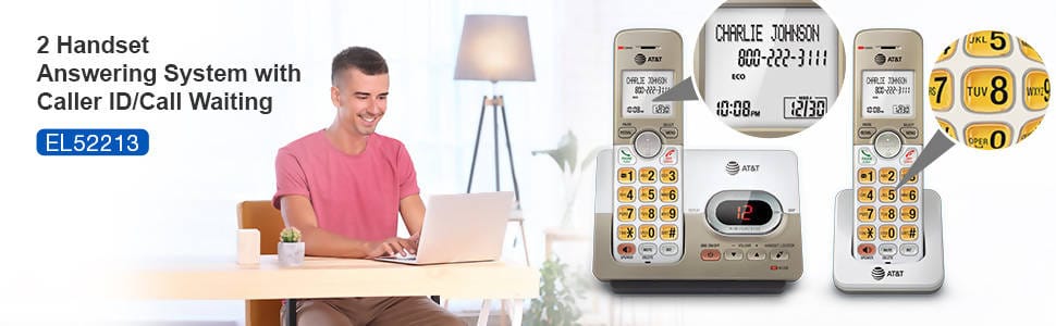 ATT DL72240 2-Handset Expandable Cordless Phone with Answering System –  ebuystt