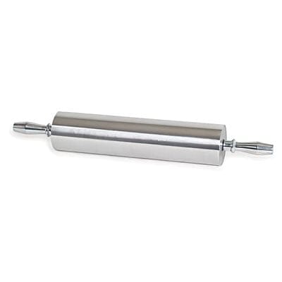 Royal Industries 15 inch Aluminum Rolling Pin Rolling pin features a non-stick surface for easy cleaning and smooth motions. Contoured handles feature a comfortable and firm grip -ROY RP 15 A Hannah's Variety Store
