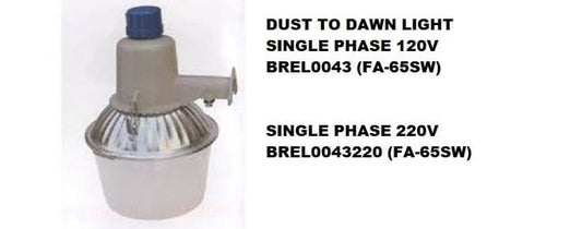 SINGLE PHASE 220V FA-65SW DUSK TO DAWN BREL0043220-Dusk to dawn light efficiency, on at night and off MEGA