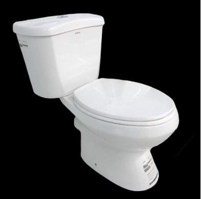 Arrow Toilet Set White "P" Trap Close Couple, Flush Button System, toilet seat is included - CHAR122 Mega