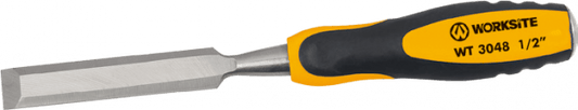 Worksite Flat Plate Chisell 3/4 inches (19MM) Heavy Duty Flat Chisel for Wood working, Carving. Chisel blade is made of CrV steel. Anti-slip two-component ergonomic handle WT3050 Worksite Hand Tools
