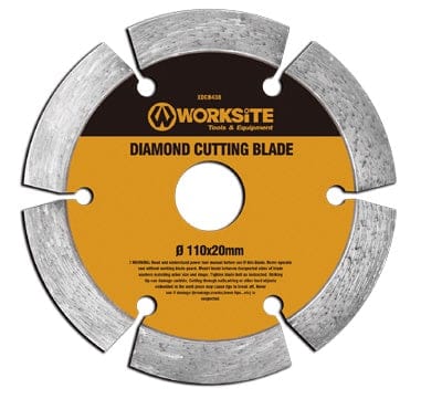 Worksite Metal Diamond Cutting Blade, Cut Off Wheel, 110x22.2mm Size: 4" (110mm), Blade Width - 10mm - Capable of cutting fiberglass, plastic, iron, steel, stainless steel, and other ferrous metals-XDCB438 Worksite Hand Tools