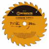 Worksite TCT Carbide Tipped Circular Saw Blade 7 1/4 inch (185mm) 40 Teeth 5/8 Inch Arbor. General Purpose for Wood, Laminate, Veneered Plywood & Hardwoods for Contractors and DIY- 4 Laser cut expansion slots vents trap noise and vibration-XSB714 Worksite Hand Tools