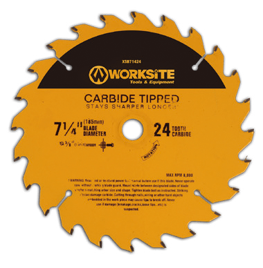 Worksite TCT Carbide Tipped Circular Saw Blade 7 1/4 inch (185mm) 40 Teeth 5/8 Inch Arbor. General Purpose for Wood, Laminate, Veneered Plywood & Hardwoods for Contractors and DIY- 4 Laser cut expansion slots vents trap noise and vibration-XSB714 Worksite Hand Tools