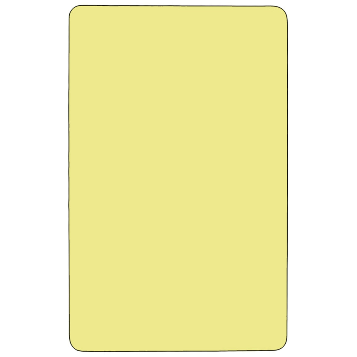 Rectangular Yellow Thermal Laminate Activity Table - Standard Height Adjustable Legs 24 Inch W x 48 Inch Ideal for Computer labs to project meetings to laying out fabric in your sewing room. -XU-A2448-REC-YEL-T-A-GG Fl Furniture