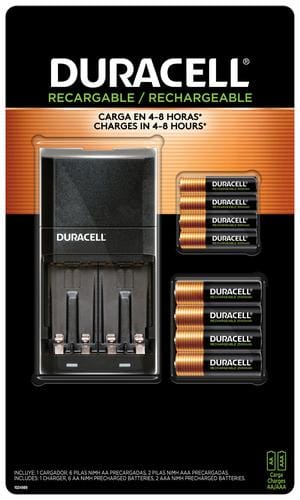 Duracell Recharge Set for 6 Batteries AA and 2 AAA; delivers dependable power to your everyday devices throughout the home, like toys, remote controls, flashlights, calculators, clocks and radios, wireless mice, keyboards, and more.- 996998
