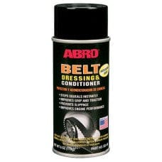 ABRO Belt Dressing penetrates the cord fibers of V belts to restore pliability and flexibility, and to extend belt life. Eliminates squeaking and slipping, and prevents belt slippage due to heat, cold, dampness, dust and glazing. Suggested applications include fan belts, water pumps, power steering, sewing machines, washing machines, air conditioners, lawn mowers and power tools.