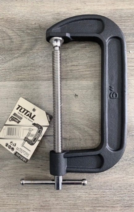 Total G Clamp 6" Versatile clamp Secures parts for assembly, Fastening, Gluing, and Welding in woodworking, Metalworking, and Automotive Applications- THT13161 MEGA