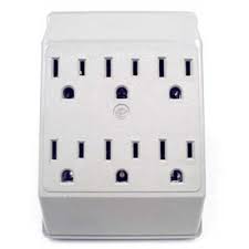 Fulgore 6 Outlet Grounding Multi- Contact Wall Plug, Extra Wide Spaced Outlets for Cell Phone Charger, Power Adapter, 3 Prong, Multi Outlet Wall Charger, Quick & Easy Install, For Home Office, Home Theatre, Kitchen, or Bathroom- FU0177