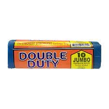 Double Duty Garbage Bag Jumbo - is the ultimate high density, dual-purpose bag that’s ideal for solving problems from your toughest waste disposal tasks to carrying or storing your heavy loads - 60945612622 Pie's Variety Store