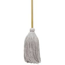 Large Cotton Deck Mop This Large Cotton Deck Mop with Wood Handle is handmade and is the perfect versatile wet mop for both indoor and outdoor cleaning jobs. Its sturdy handle and is wire wound with a cotton mop head for optimal absorption-LCDM45 Hannah's Variety Store