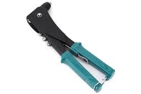 Total 10.5" Aluminium Body Hand Riveter, 4-in-1 (2.4mm, 3.2mm, 4mm, 4.8mm), Sturdy and Durable, One Hand Rivet Tool. Ideal for Metal, Plastic and Leather - THT32105 TOTAL TOOLS