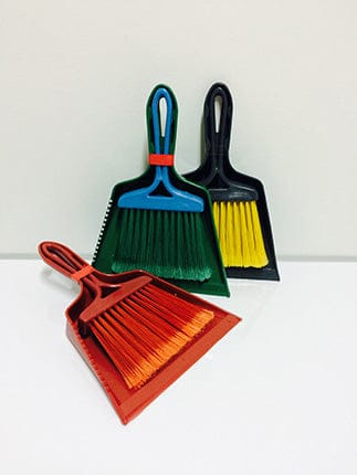 Eterna Little Broom with Dust Pan (Scoop), Dust Pan Set Nesting Tiny Cleaning Broom. Ideal for Table, Desk, Vehicles, Countertop, Key Board, Cat, Dog, Other Pets and More – GP40 MEGA