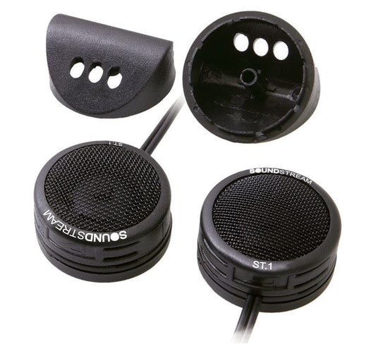 Soundstream Technologies Micro Dome Tweeter With a lightweight Mylar ½-inch dome, the Soundstream ST.1 delivers a dynamic and rich sound from the 4-Ohm impedance with a frequency response of 5 kHz – 25 kHz-ST.1 Hannah's Variety Store