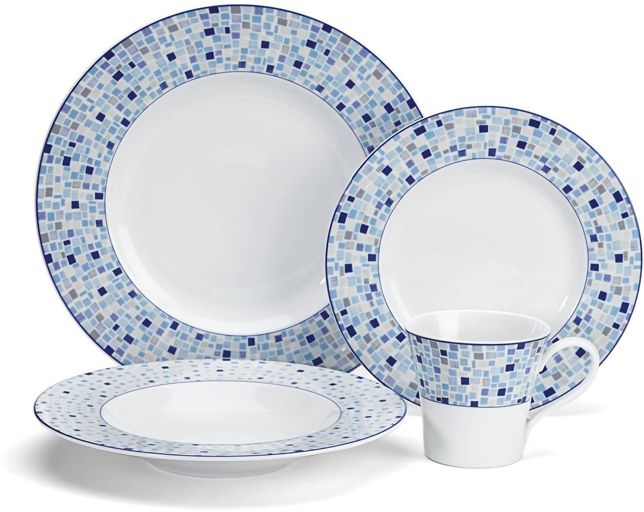 Cuisinart Aleria Brown Collection 16-Piece Porcelain Dinnerware Set - CU-CDP01-S4ADB Elegant AccScents