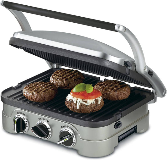 Cuisinart 5-in-1 Griddler can handle everything from pancakes and sausages to grilled cheese to steaks, hamburgers, and panini. - CU-GR-4 Pie's Variety Store