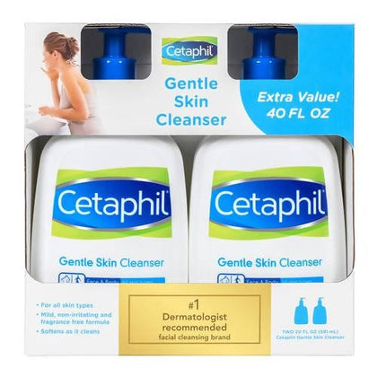 Cetaphil Gentle Skin Cleanser (20 oz, 2 pk.) Gently yet effectively remove dirt, makeup and impurities- This creamy cleanser is clinically proven to hydrate while cleansing and helps to strengthen skin's moisture barrier - 417530