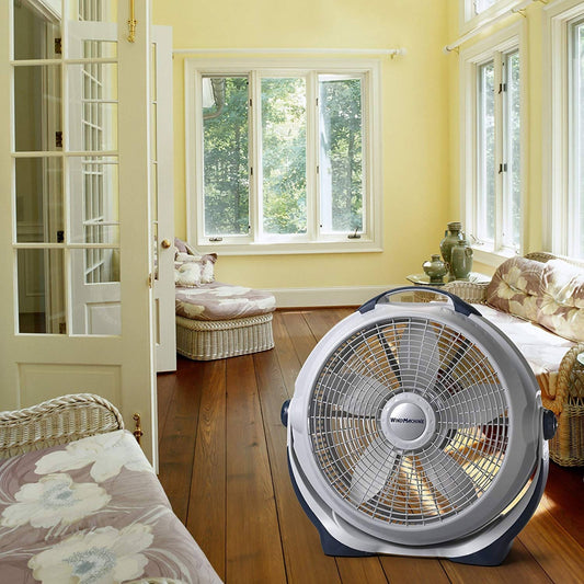 Lasko Wind Machine Floor 20 in - Features 3 high-performance speeds, providing energy-efficient operation with a pivoting head for directional air power. This fan will help keep you cool and comfortable throughout the year - 3364 Hannah Frederick