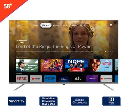 JVC 147.32 cm / 58” Inches Smart 4K UHD Google- offers thousands of movies, shows, and games from Google Play, YouTube, and your favorite apps. TV LT-58KC538- 460769