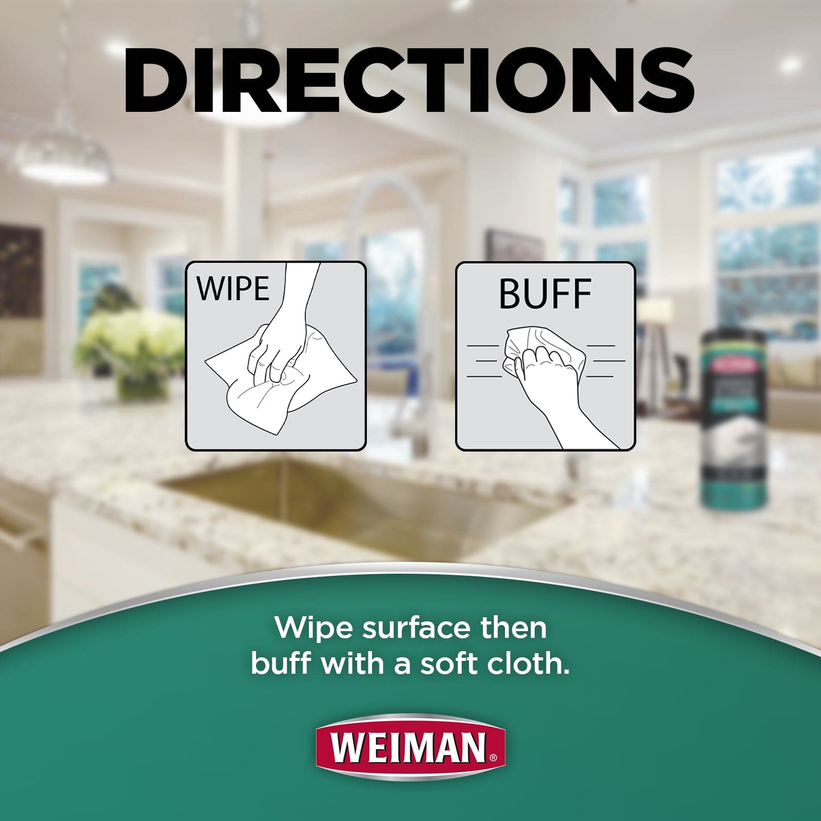 WEIMAN GRANITE & STONE DISINFECTING WIPES 30CT - WGW30 Pie's Variety Store