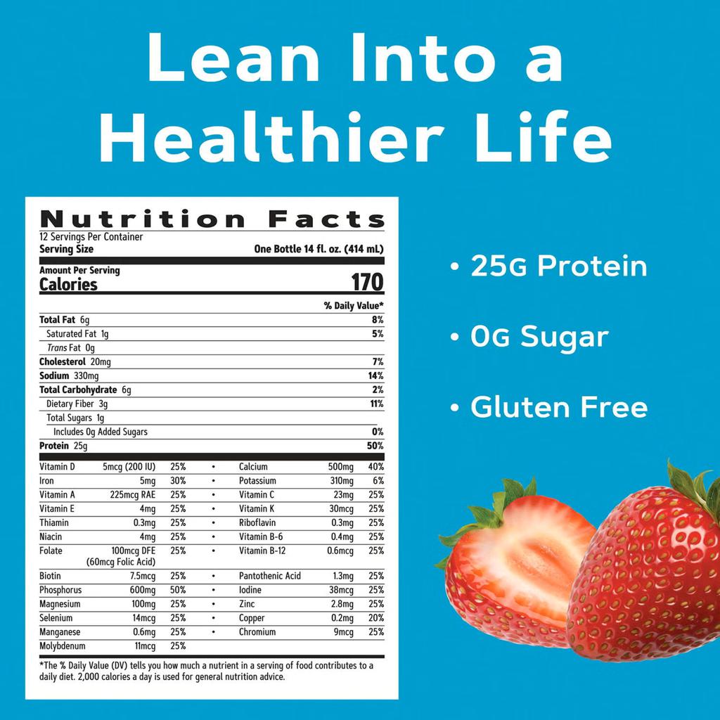 GNC Strawberry &amp; Cream Protein Shake 4 Units / 414 mL / 14 oz -471228 ebuystt