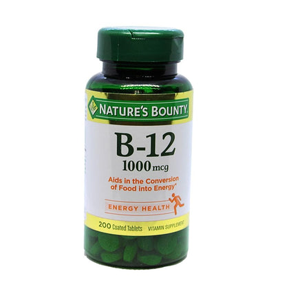 Nature's Bounty B-12 Vitamin Supplement 200 Units / 1 000 mcg. This product promote cardiovascular, circulatory and nervous system health.-482793