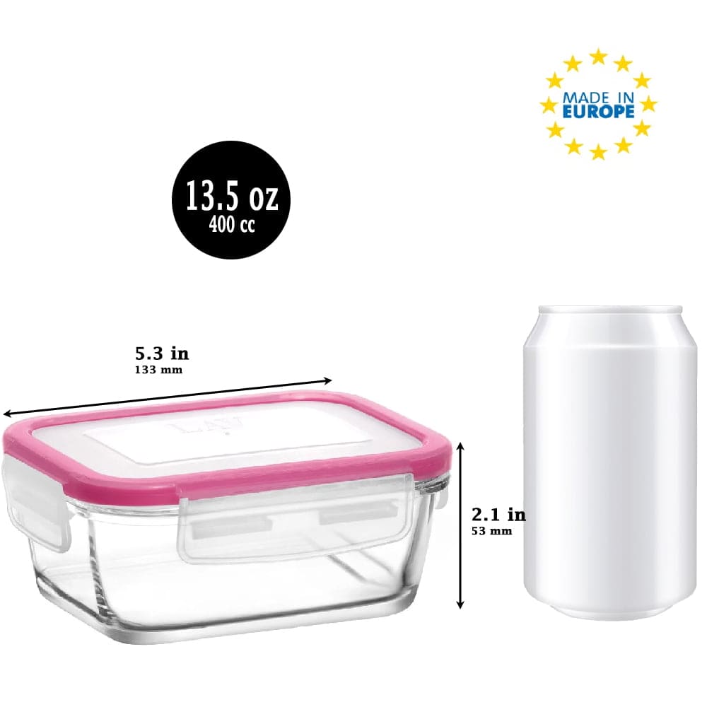 LAV Fresco 3-Piece Glass Food Storage Containers Set with Pink Locking –  LAV-US