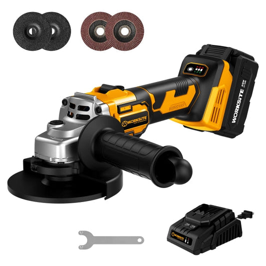 WORKSITE Brushless Angle Grinder Tool 4.5 Inch Variable Speed Portable Handheld Battery Powered Electric Grinders-CAG323 Worksite Power Tools