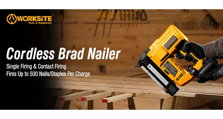 WORKSITE 2-In-1 Brad Nailer Stapler 18 Gauge Battery Powered Portable Nail Gun Compatible with 3/4 Inches~2Inches Nails and 3/4 Inches~1-9/16 inches Staples- CNT116 Worksite Power Tools
