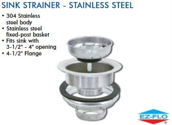 Ez Flo Basket Strainer Duo, Stainless Steel 4 1/2