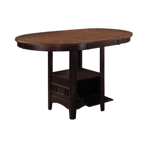Lavon Oval Counter Height Table Light Chestnut And Espresso -105278