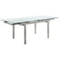 Wexford Glass Top Dining Table with Extension Leaves Chrome-106281 ebuystt
