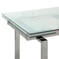 Wexford Glass Top Dining Table with Extension Leaves Chrome-106281 ebuystt
