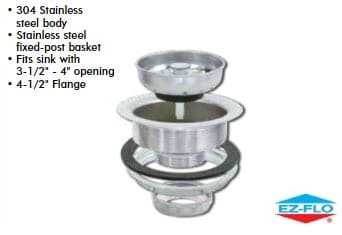 Ez Flow Kitchen Sink Waste Basket, Duo, 4 1/2" -EZF054 #30005 MEGA
