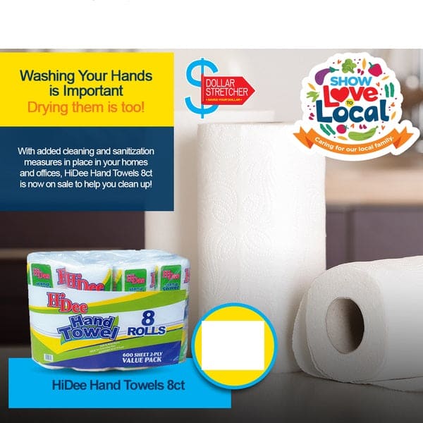 HI DEE HAND TOWEL ROLL 2PLY WHITE 75 SHEETS 1CT - HDHTRW1CT Pie's Variety Store