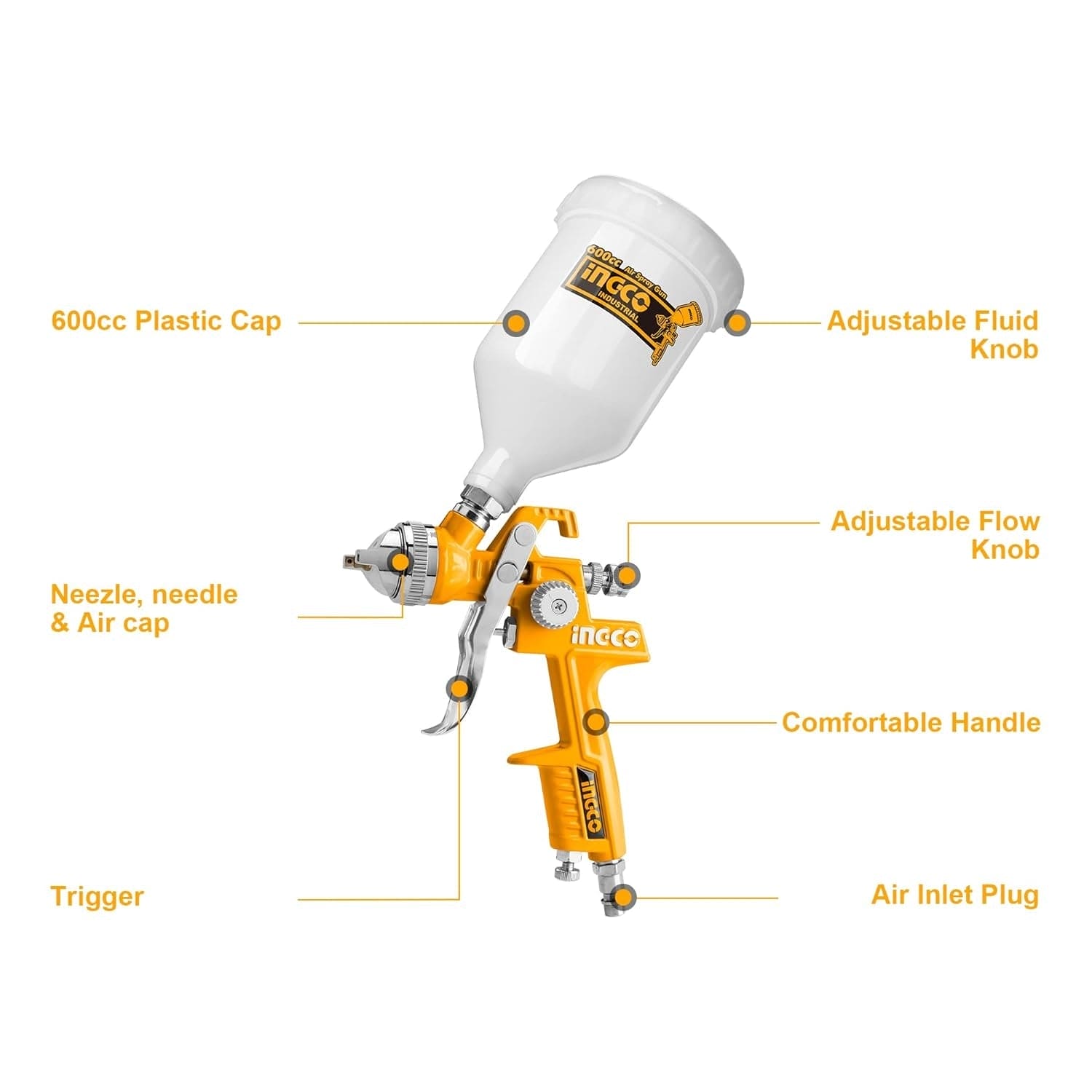 INGCO Industrial Spray Gun 600CC - ASG1061 MEGA