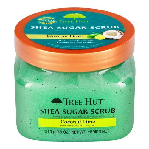 Treehut Coconut Lime Scrub 532 ml, Infused with Coconut Extract for skin conditioning and Lime Extract for skin polishing - It is made with certified Organic Shea Butter for skin repairing and moisturizing, anti-aging and promoting elasticity - 450987