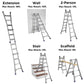 Cosco Articulating Multi Position Ladder 5.4 m / 18´. &nbsp;Ideal for your work inside and outside the home.-405139 EBUYSTT