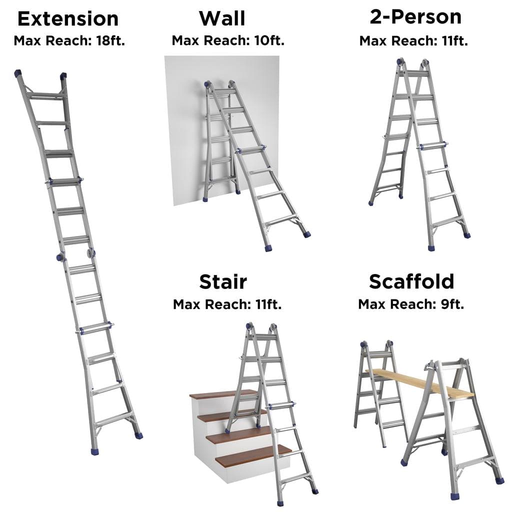 Cosco Articulating Multi Position Ladder 5.4 m / 18´. &nbsp;Ideal for your work inside and outside the home.-405139 EBUYSTT