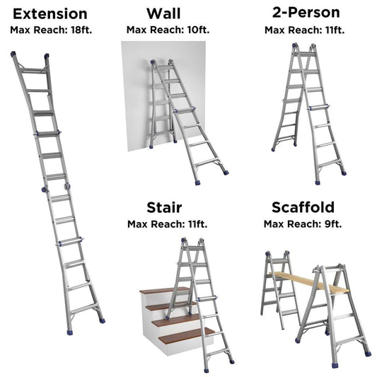 Cosco Articulating Multi Position Ladder 5.4 m / 18´. &nbsp;Ideal for your work inside and outside the home.-405139 EBUYSTT