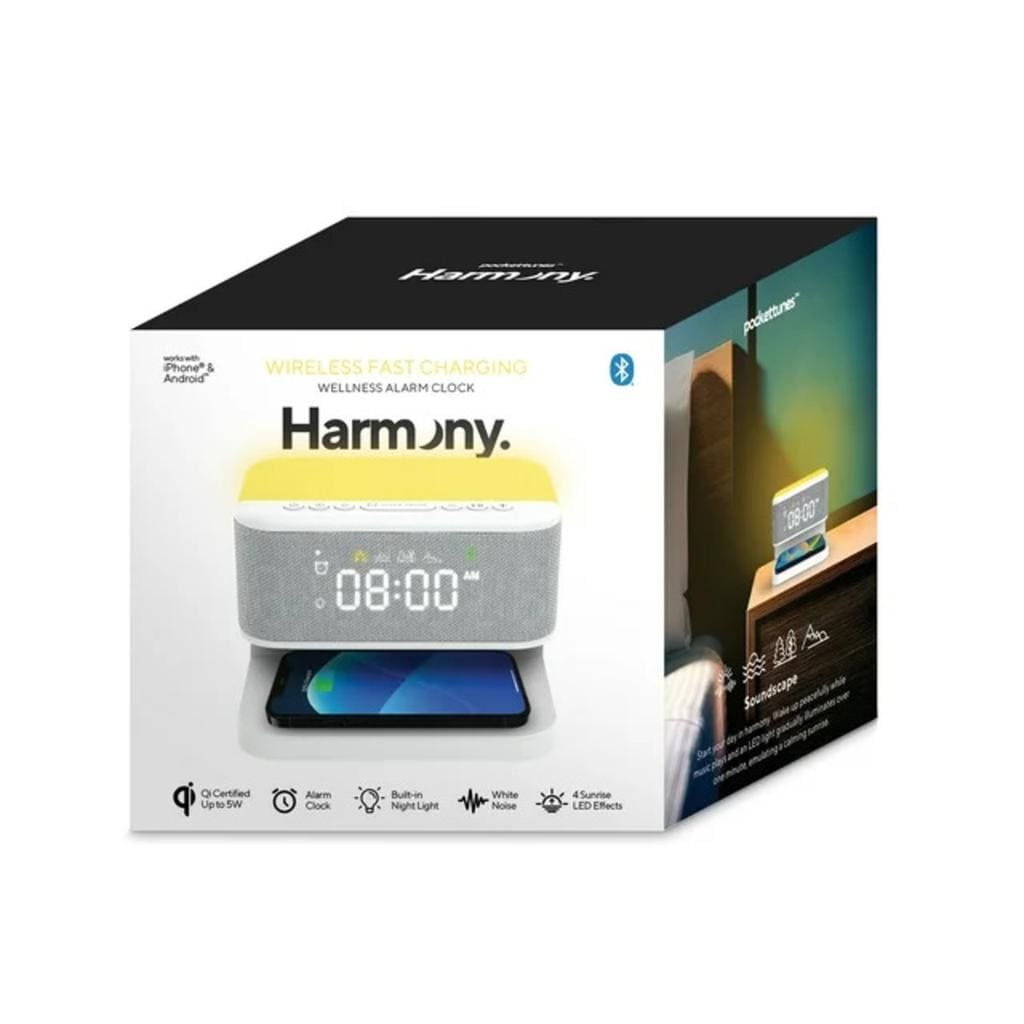 PocketTunes Wireless Alarm Clock with Charging Base. Solve your needs such as waking up on time while your phone is charging next to your bed thanks to this alarm clock -475300 EBUYSTT