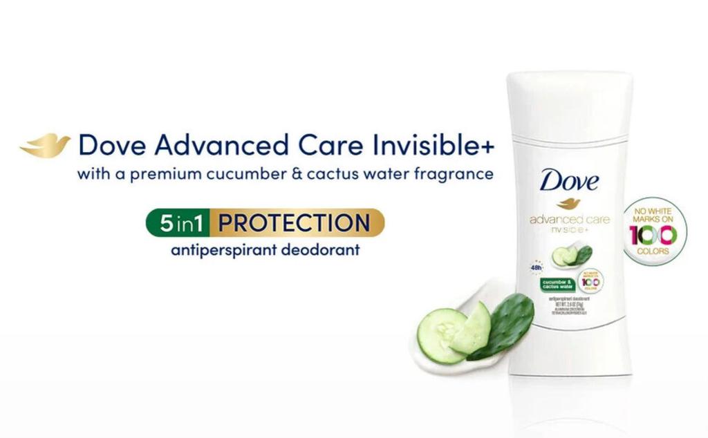 Dove Advanced Care Cucumber and Cactus Water Deodorant 4 Units / 74 g -475070 ebuystt