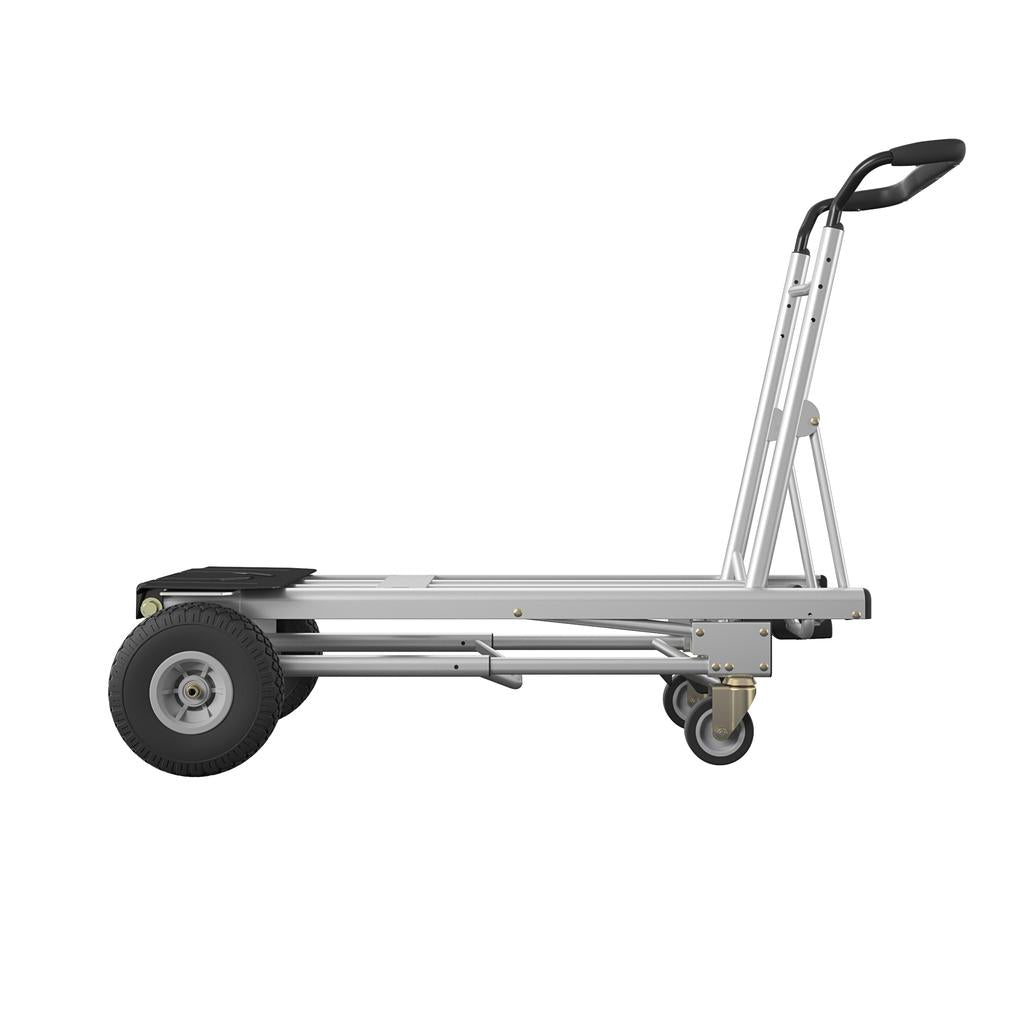Cosco Handmick 3 In 1 Convertible Pneumatic 1000 Lbs Load Capacity 61" Height, 55-3/4" Length X 21" Width Hand Truck - Easily Converts To A 2 Wheel Upright, 4 Wheel Cart, Or An Assisted 4 Wheel Hand Truck - 206260 Ebuystt