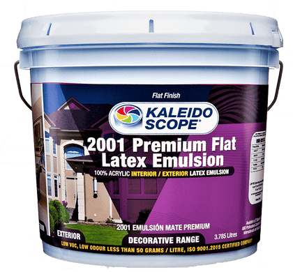 KALEIDOSCOPE 2001 Premium Flat Latex Emulsion, 100% Acrylic Interior / Exterior Latex Emulsion 3.785 liters - D201STD