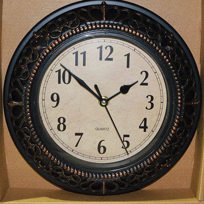 Wall Clock Round Brown 9 inches - 20013798