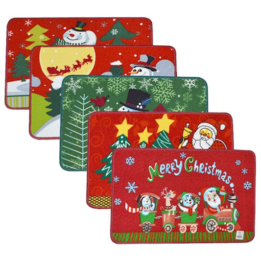 Christmas Floor Mats, 38 CM x 58 CM, Colorful, Assorted Stripes, Durable, Light Weight with Rubber Backing- 20016628 MEGA