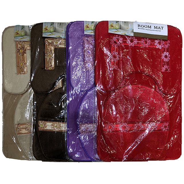 Elegant,, Durable, Matching Toilet Mat Set, 3PC 50x80CM - 20016975 MEGA