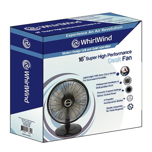 WHIRLWIND 16" HIGH PERFORMANCE DESK FAN-20017650 Mega