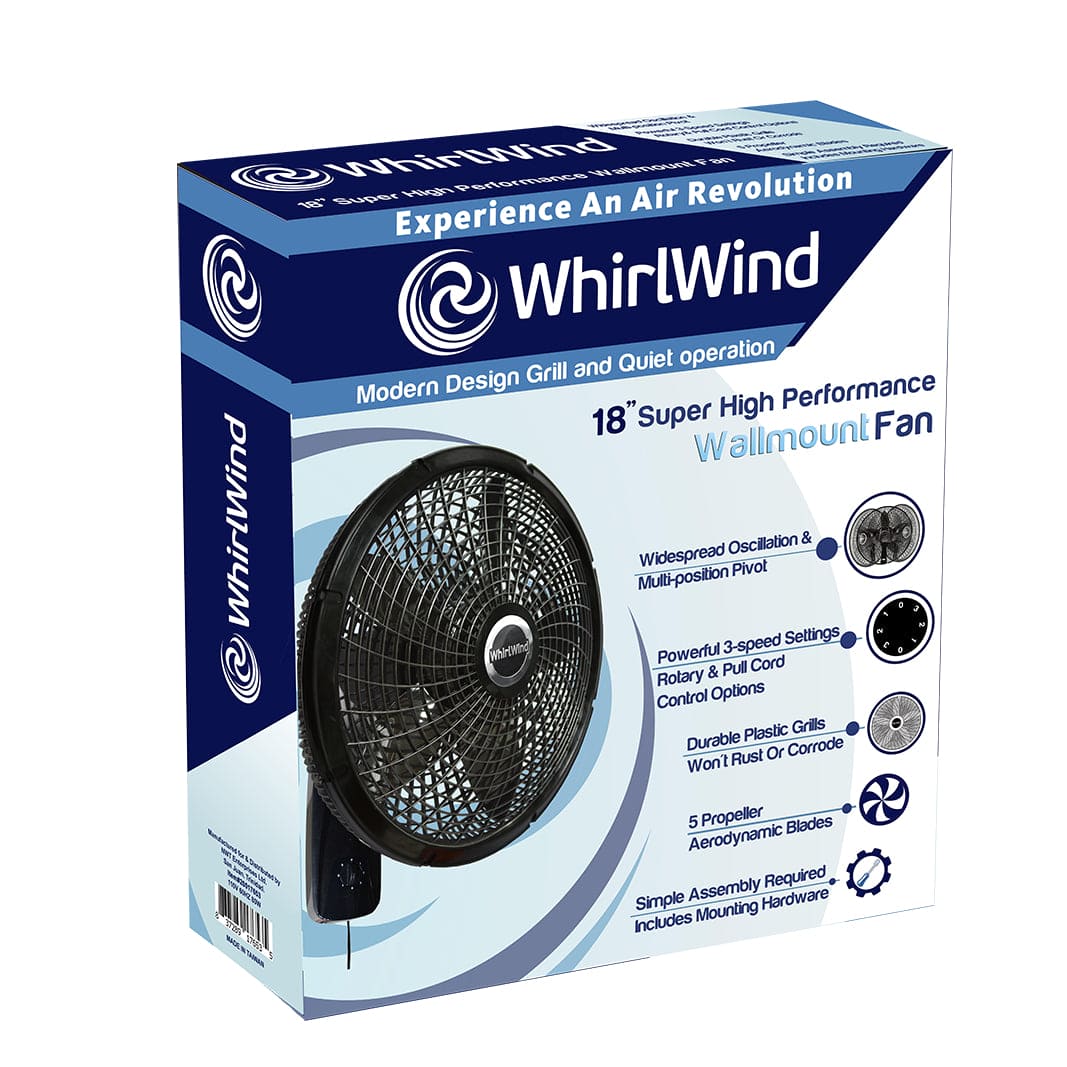 WHIRLWIND 18" HIGH PERFORMANCE WALL FAN W/CORD-20017653 MEGA