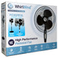 WHIRLWIND 16" HIGH PERFORMANCE PEDESTAL FAN PLASTIC 3 FIN-20017659 ebuystt